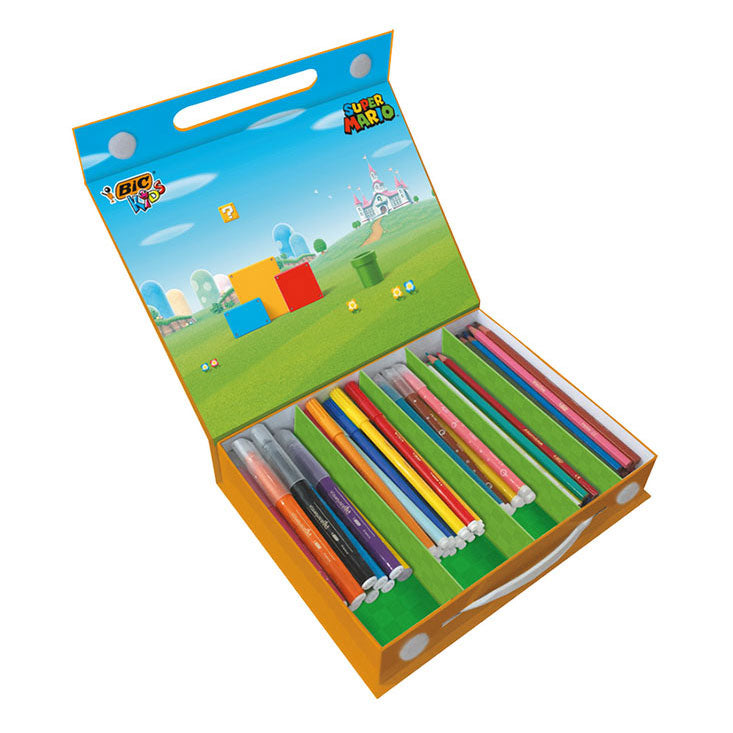 Afbeelding laden in galerijviewer, Bic kids super mario kleurkoffer, 70dlg.
