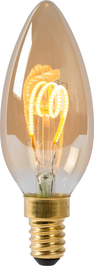 Lucide c35 - filament lamp - ø 3,5 cm - led dimbaar - e14 - 1x3w 2200k - amber
