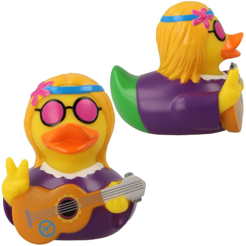 Afbeelding laden in galerijviewer, Lilalu hippie badeend met gitaar
