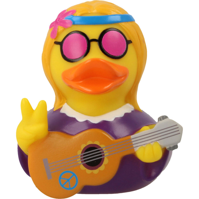 Afbeelding laden in galerijviewer, Lilalu hippie badeend met gitaar
