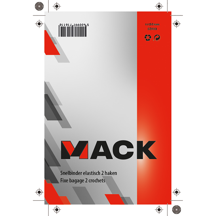 Afbeelding laden in galerijviewer, Mack 1006828 - snelbinder elastisch 2 haken rood | 5 stuks
