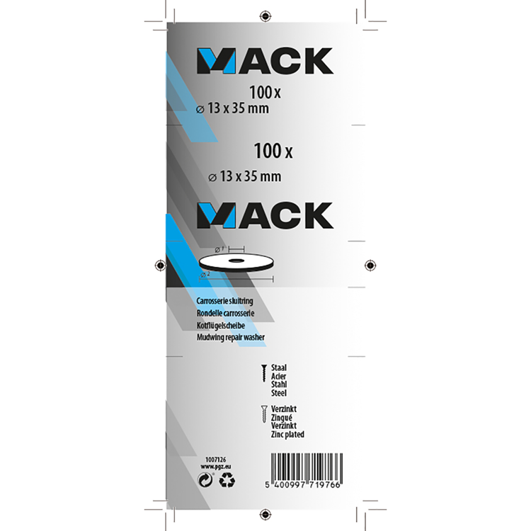 Afbeelding laden in galerijviewer, Mack 1007126 - carrosserieringen 100 st 13 x 35 mm | 5 stuks

