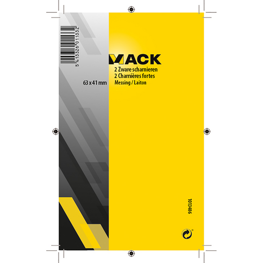 Mack 1013486 - 2 scharnieren vermessingd h 63 x b 41 mm | 5 stuks