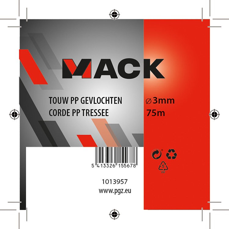 Afbeelding laden in galerijviewer, Mack 1013957 - pp gevlochten wit blauw bobijn3mm 75m | 5 stuks
