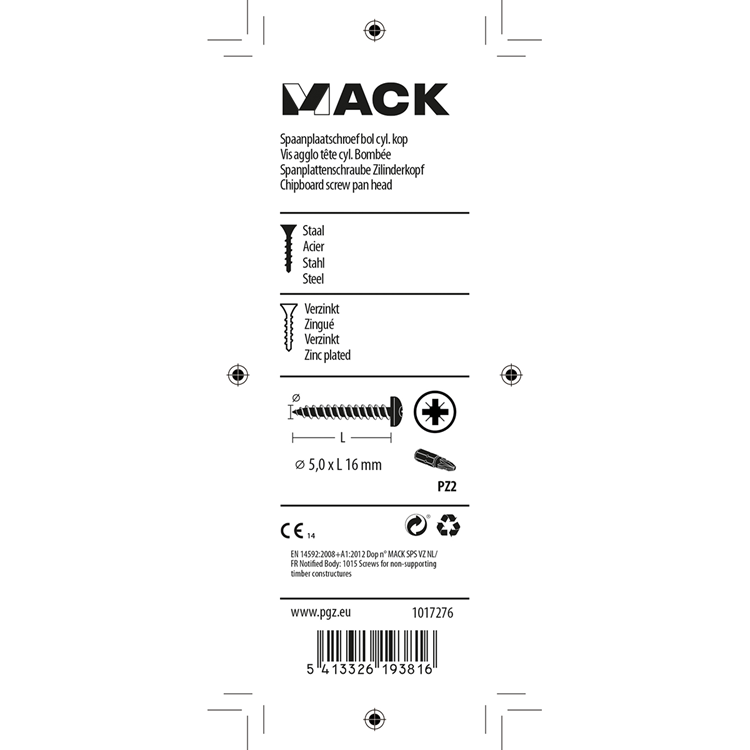 Afbeelding laden in galerijviewer, Mack 1017276 - spaanplaatschroef cylkop geelverz.25 st 5,0 x 16 mm | 10 stuks
