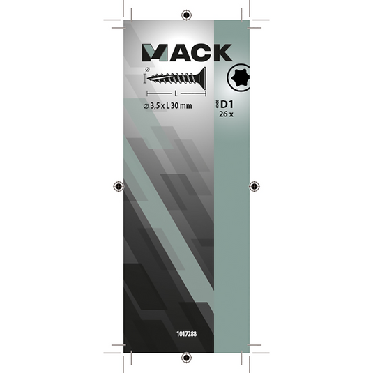 Mack 1017288 - spaanplschr.vzkop-zelfb. geelverz. 26 st 3,5 x 30 mm | 10 stuks