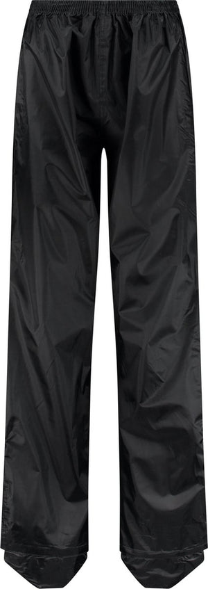 Ralka regenbroek waterdicht en met schoenbeschermer - volwassenen - zwart - maat s