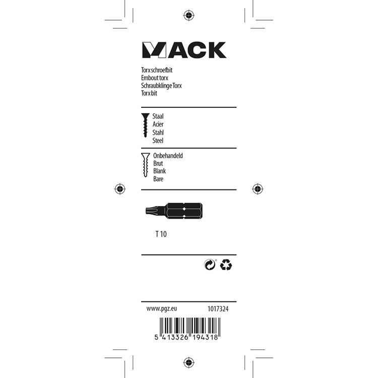 Afbeelding laden in galerijviewer, Mack 1017324 - torx schroefbit staal onbehandeld 2 st t 10 | 10 stuks
