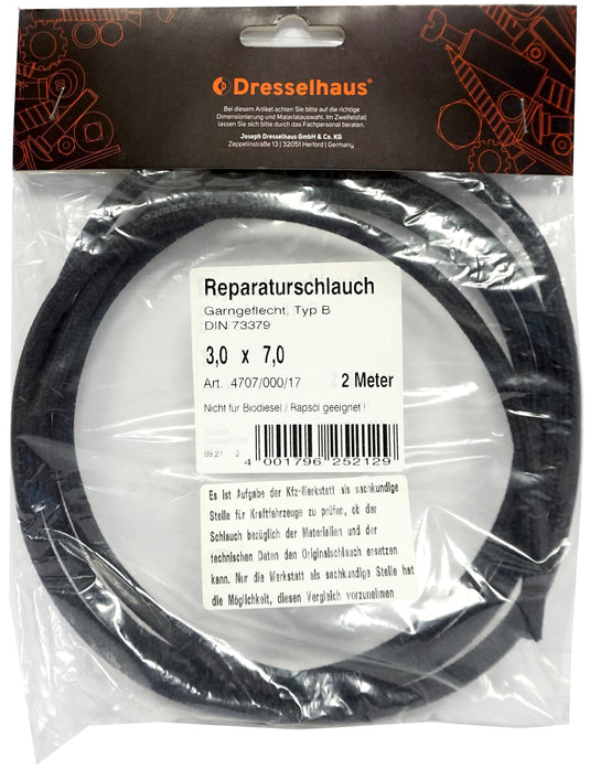 Dresselhaus brandstofslang 4707 fuel hose 3,0x7,0 dresselh. 4707 2m