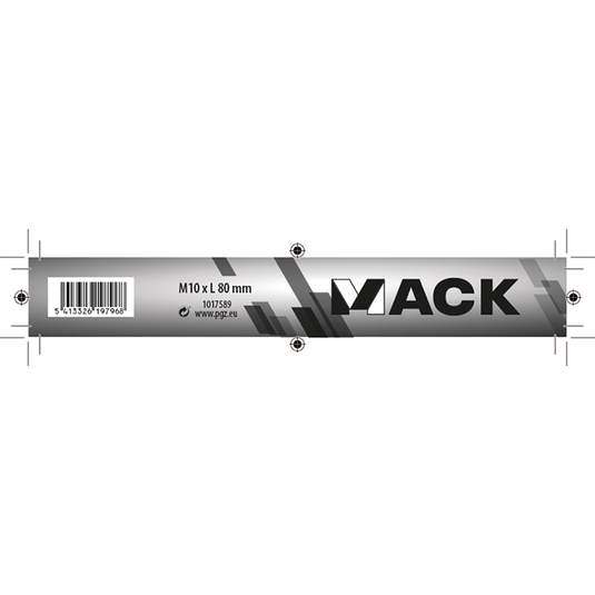 Mack 1017589 - houtbout + moer staal verzinkt1 st m10 x 80 mm | 10 stuks