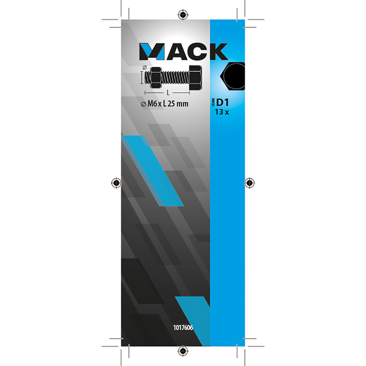 Afbeelding laden in galerijviewer, Mack 1017606 - tapbout + moer staal verzinkt 13 st m6 x 25 mm | 10 stuks
