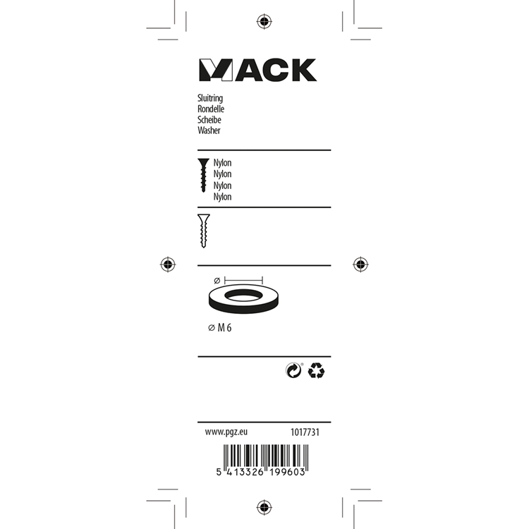 Afbeelding laden in galerijviewer, Mack 1017731 - sluitring nylon 9 st m6 | 10 stuks
