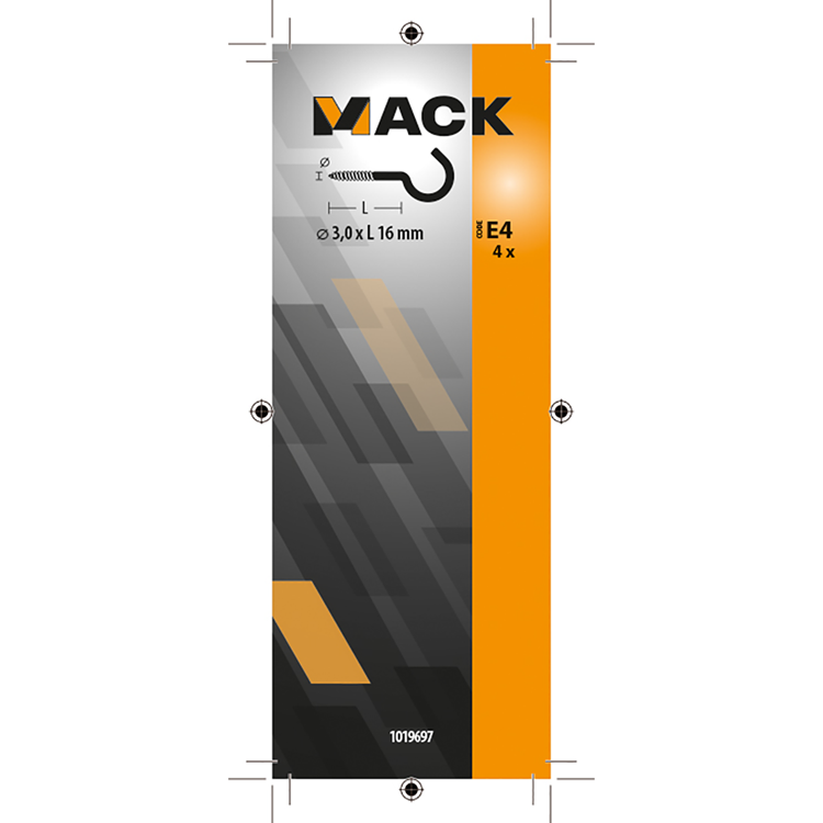 Afbeelding laden in galerijviewer, Mack 1019697 - schroefhaak messing 4 st 3,0 x 16mm | 10 stuks
