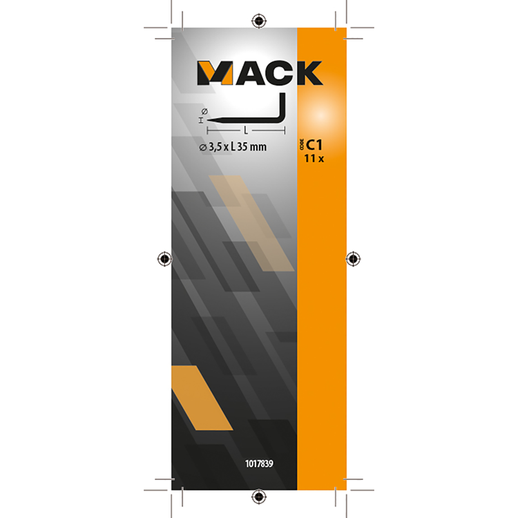 Afbeelding laden in galerijviewer, Mack 1017839 - puntduim staal verzinkt 11 st 3,5 x 35 mm | 10 stuks
