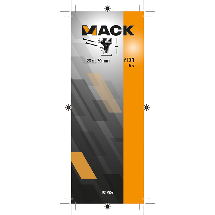 Afbeelding laden in galerijviewer, Mack 1017855 - kaderhaak staal vermessingd 6 st 20 x 30 mm | 5 stuks
