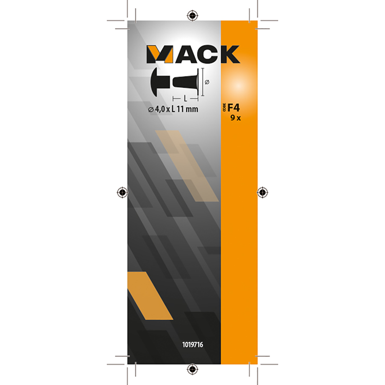 Afbeelding laden in galerijviewer, Mack 1019716 - klinknagel messing 9 st 4,0 x 11mm | 10 stuks
