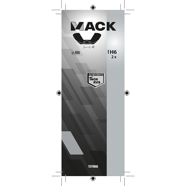 Afbeelding laden in galerijviewer, Mack 1019868 - vleugelmoer inox a2 2 st m8 | 10 stuks
