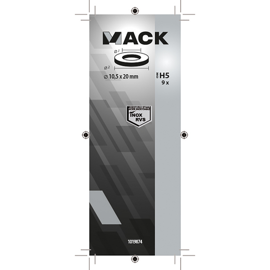 Mack 1019874 - sluitring inox a2 9 st m10 | 10 stuks
