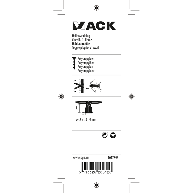 Afbeelding laden in galerijviewer, Mack 1017893 - hollewandplug nylon 4 st ta | 10 stuks
