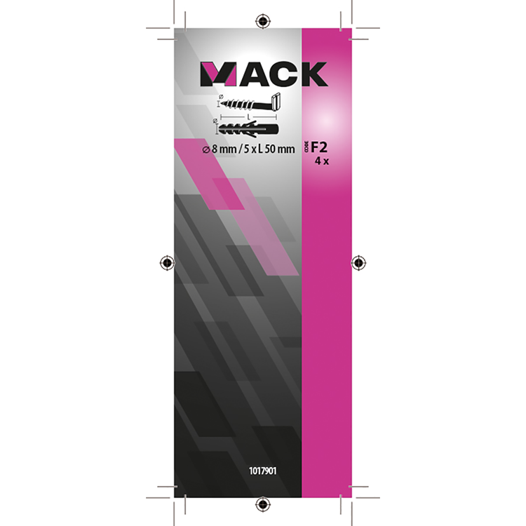 Afbeelding laden in galerijviewer, Mack 1017901 - plug + schroefduim polyeth 4 st 8mm 5x50mm | 5 stuks
