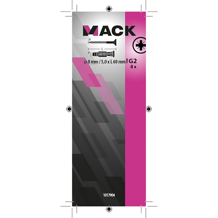 Afbeelding laden in galerijviewer, Mack 1017904 - universeelplug + schroef polyeth8 st 8mm 5,0x60mm | 5 stuks
