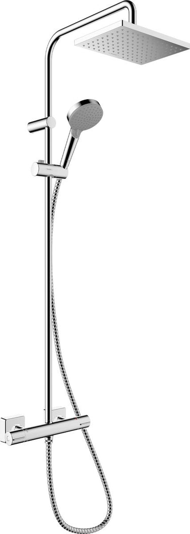Hansgrohe vernis shape - showerpipe - ecosmart waterbesparend - 230mm maat - 1 straalfunctie - chroom - met thermostaat