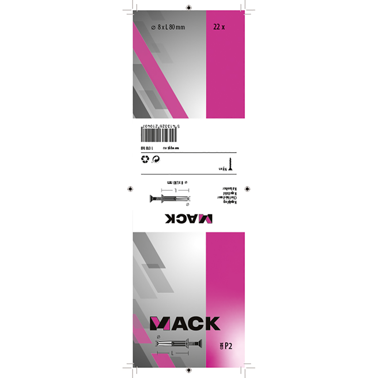 Afbeelding laden in galerijviewer, Mack 1018168 - nylon nagelplug polyamide 22 st 8 x 80 mm | 3 stuks
