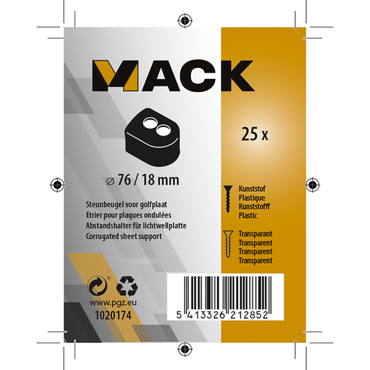 Mack 1020174 - steun voor golfplaat 25 st 76 18 | 5 stuks