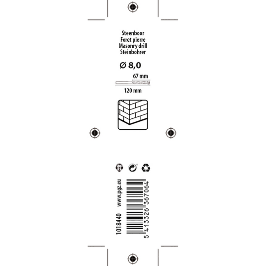 Mack 1018440 - steenboor ø 8,0 x 120 mm | 5 stuks