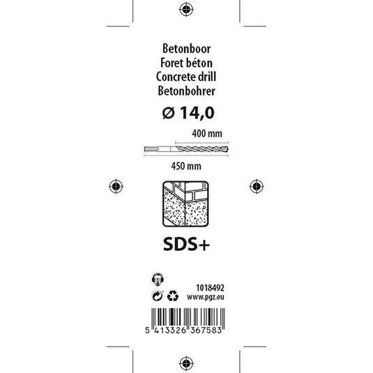 Mack 1018492 - sds-hamerboor sds + 14x450mm | 5 stuks