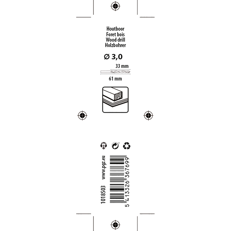 Afbeelding laden in galerijviewer, Mack 1018503 - machinehoutboor + centreerpunt ø 3,0 x 61 mm | 5 stuks
