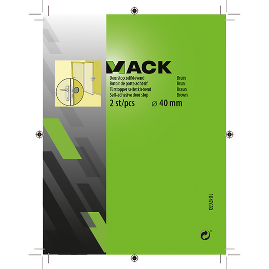 Mack 1047650 - deurstop zelfklevend bruin ø 40 mm 2 st pcs | 6 stuks