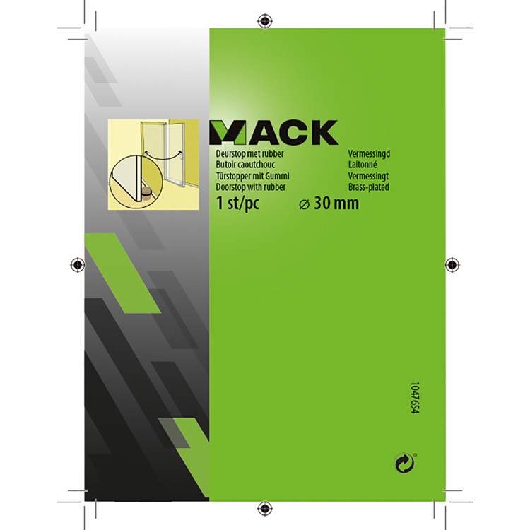 Afbeelding laden in galerijviewer, Mack 1047654 - deurstop met rubber vermessingd ø 30 mm 1 st pc | 6 stuks
