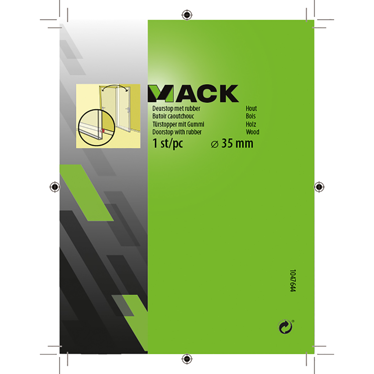 Afbeelding laden in galerijviewer, Mack 1047644 - deurstop met rubber hout ø 35 mm 1 st pc | 6 stuks
