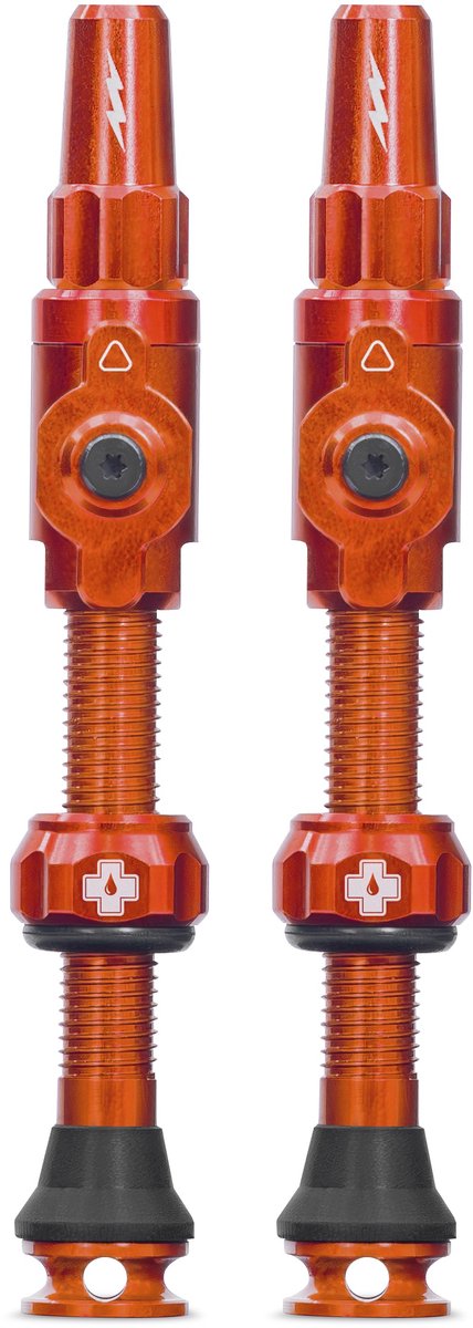 Muc-off tubeless valve big bore lite large orange presta valve 45mm