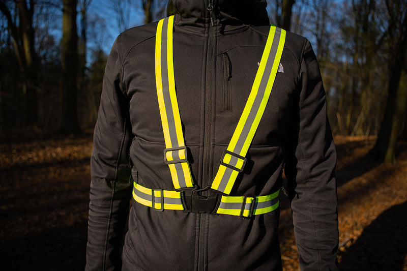 Afbeelding laden in galerijviewer, Reflectie harnas unisex zwart maat onesize
