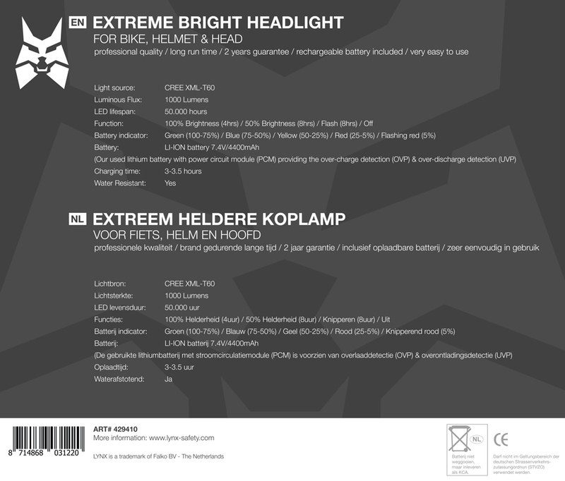 Afbeelding laden in galerijviewer, Lynx pro koplamp extreem 1000 lumen oplaadbaar
