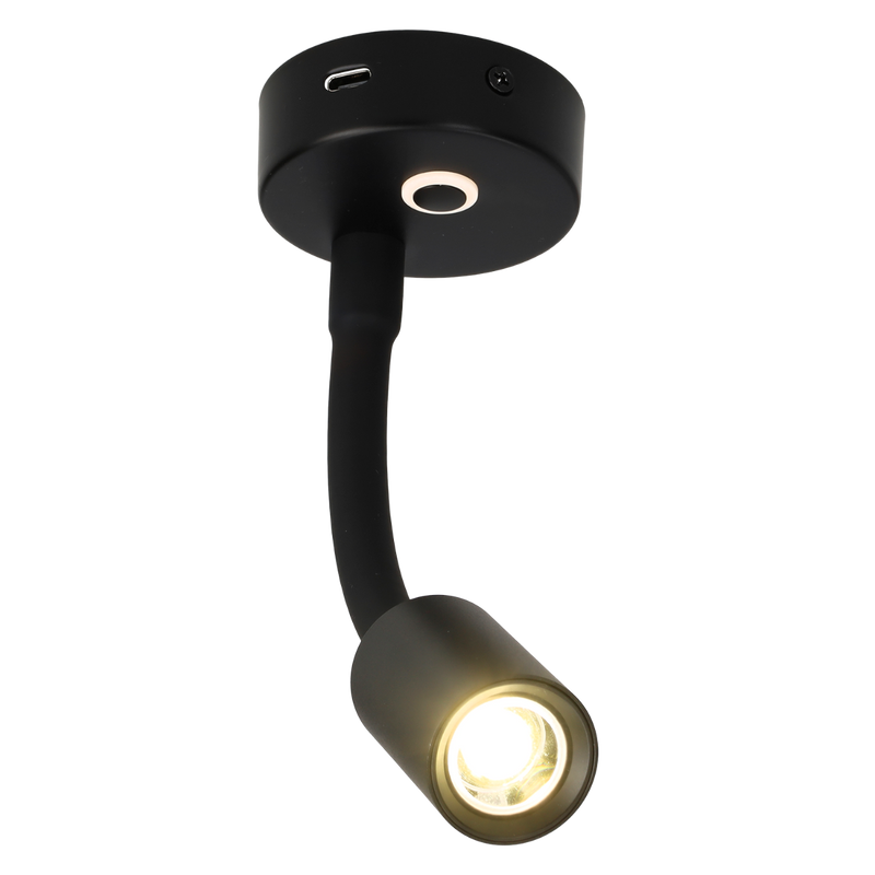 Afbeelding laden in galerijviewer, Felino flex opbouwspot met usb-c en touch dim schakelaar
