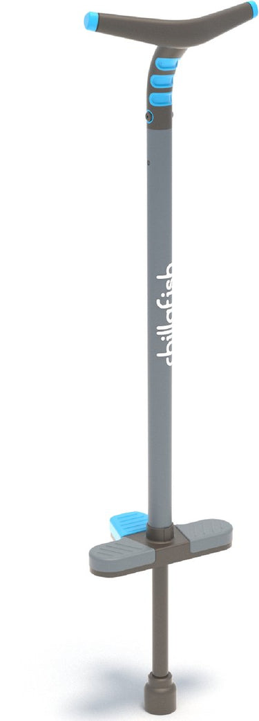 Chillafish pogo stick vanaf 5 jaar tot 36kg - blauw - stunt pogostick voor jongens en meisjes - springstok met soft touch handgreep en extra sterke veer - model poogi kids