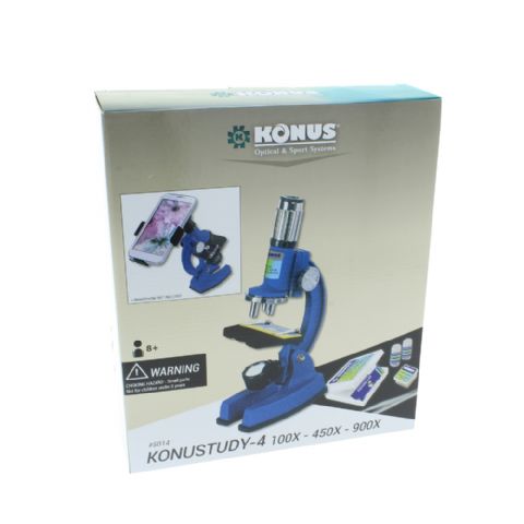 Afbeelding laden in galerijviewer, Konus Microscoop Konustudy-4 150x-450x-900x met Smartphone Adapter
