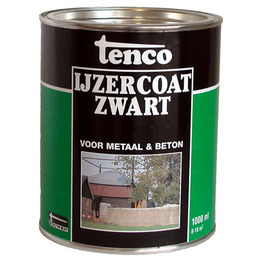Tenco 1034391 - ijzercoat zwart 1ltr | 3 stuks