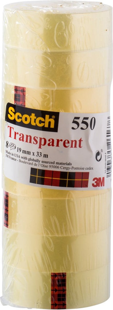 Scotch plakband transparant torenpak 550 19mmx33m 8 rollen