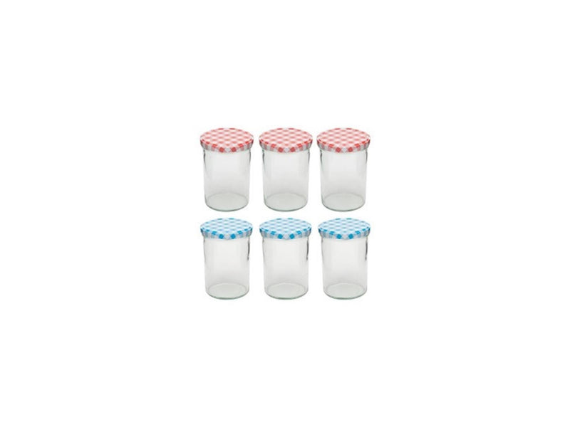 Afbeelding laden in galerijviewer, Deti weckglas weckpot jampot met geruit schroefdeksel 440 ml pak a 6 stuks
