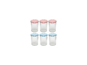 Deti weckglas weckpot jampot met geruit schroefdeksel 440 ml pak a 6 stuks
