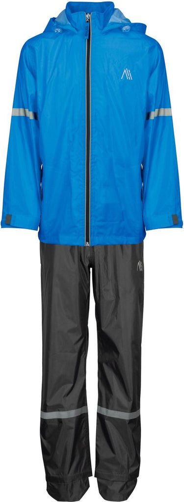 Ralka regenpak waterdicht ademend - junior - reflectie - blauw - 164