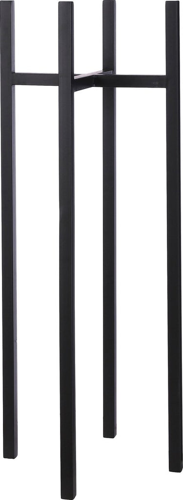 Mica decorations - bloempot plantenpot standaard verhoger - zwart - b38 x h95 cm - metaal