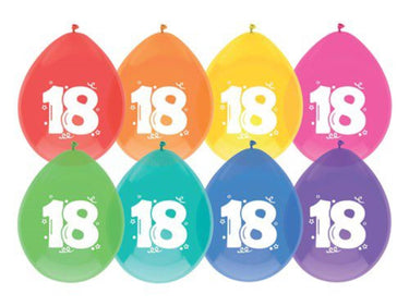 Haza ballonnen 18 jaar pak a 8 stuks