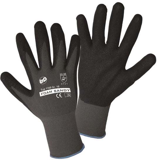 L+d work gloves gr. l foam sandy