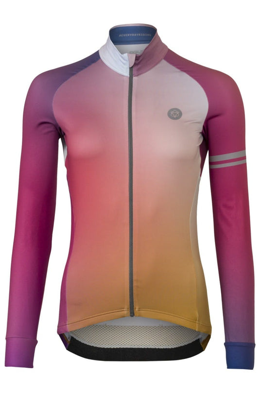 Gradient fietsshirt lange mouwen performance dames