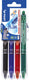 Pilot frixion - clicker pennenset 0.7mm - zwart, blauw, groen, rood - per 4 verpakt